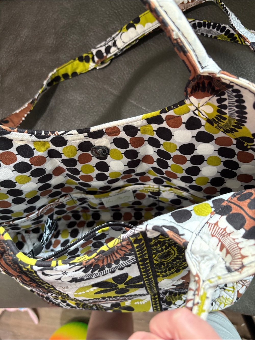 Vera Bradley crossbody bag in brown, black and olive floral - Picture 6 of 10